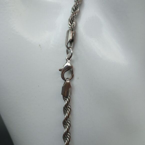 Twisted knot rope necklace silver plating over brass N239 - Picture 4 of 4